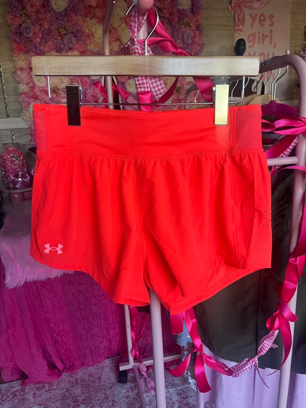 Under Armour Women's Bright Red Athletic Running Shorts